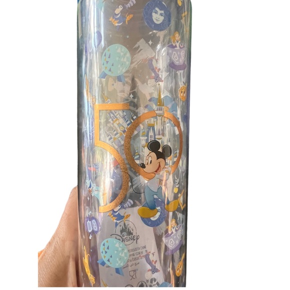 NEW 50th Anniversary Water Bottle Walt Disney World Parks Clear Mickey Epcot - Picture 3 of 4